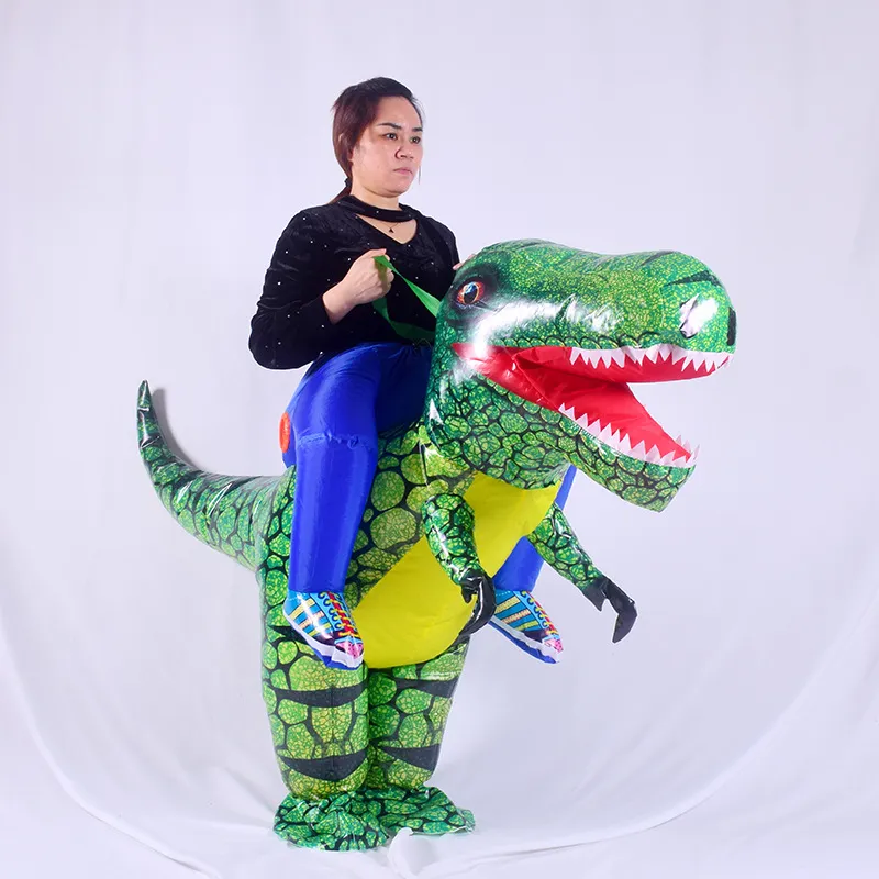 Mascot CostumesNew到着幼児恐竜の膨脹可能な衣装ハロウィーンパーティーの役割を子会い遊ぶDisfraz子供T-Rex DressMascot人形衣装