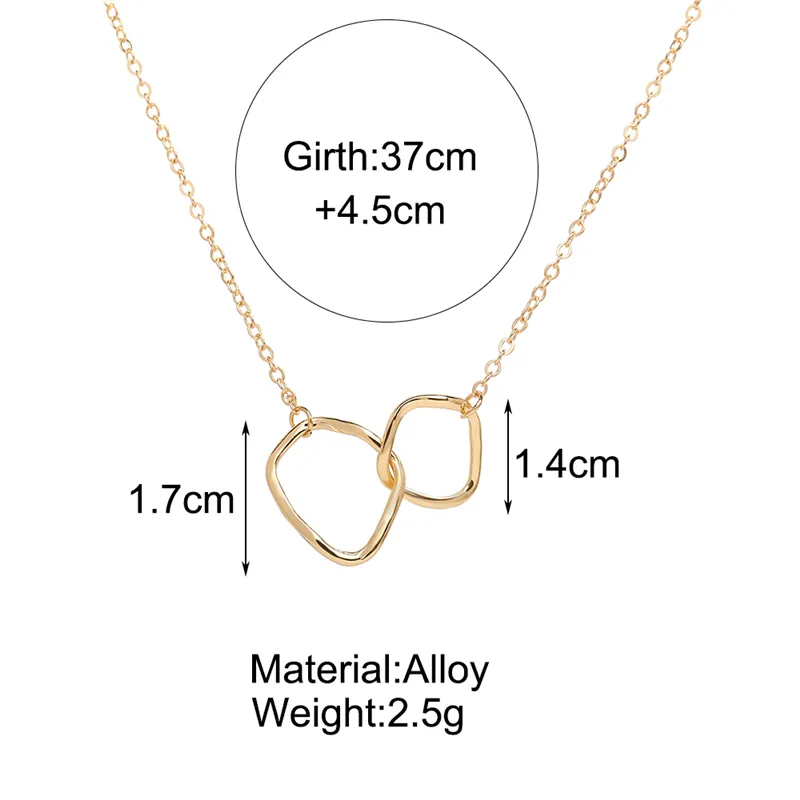 17KM Vintage or cercle irrégulier pendentif collier pour femmes mode ronde perle lune coeur colliers 2021 tendance bijoux cadeaux