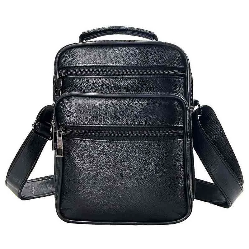 Bolsos de cuero Vintage para hombre, bandolera auténtica informal de un solo hombro, bandolera pequeña para hombre