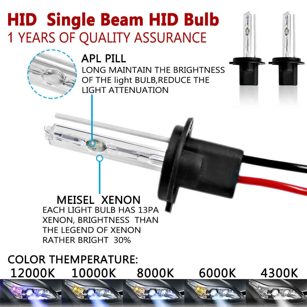 HID BI Kit 35W 55W Ballast mince ampoule au xénon 12V H1 H3 H4 H7 H11 H13 9005 9006 4300K 6000K lampe de phare de remplacement automatique