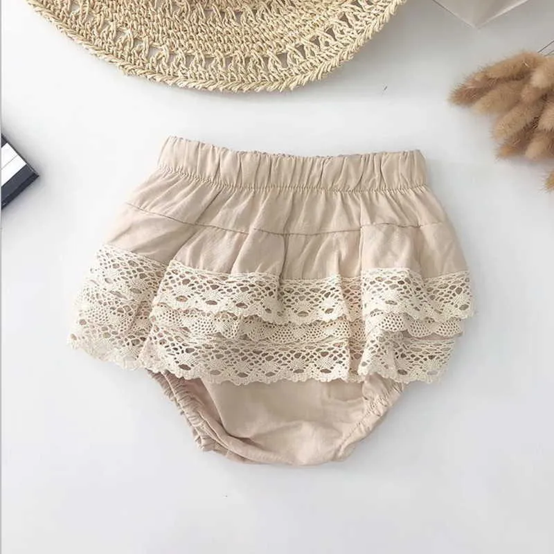 Atacado menina verão conjunto de 2 peças bege lace sem mangas top + shorts toddler meninas roupas e2132 210610