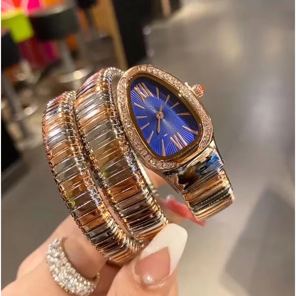 Nuovo orologio da polso da donna Orologi da polso con serpente d'oro Top brand in acciaio inossidabile Orologi da donna donna Regalo di San Valentino Natale 292W