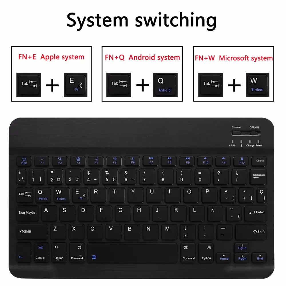 Custodia tastiera spagnola Samsung Galaxy Tab A 10.1 2019 T510 T515 SM-T510 SM-T515 Tablet Cover in pelle sottile Tastiera Bluetooth