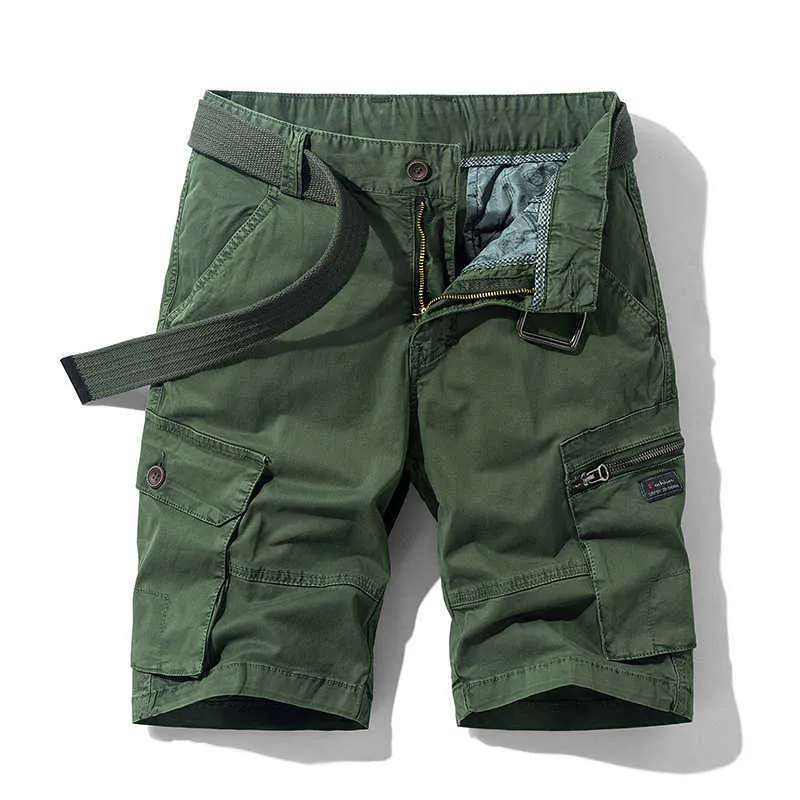 Frühling Sommer Männer Cargo Shorts Baumwolle Relaxed Fit Reithose Bermuda Casual Hosen Kleidung Soziale 210716