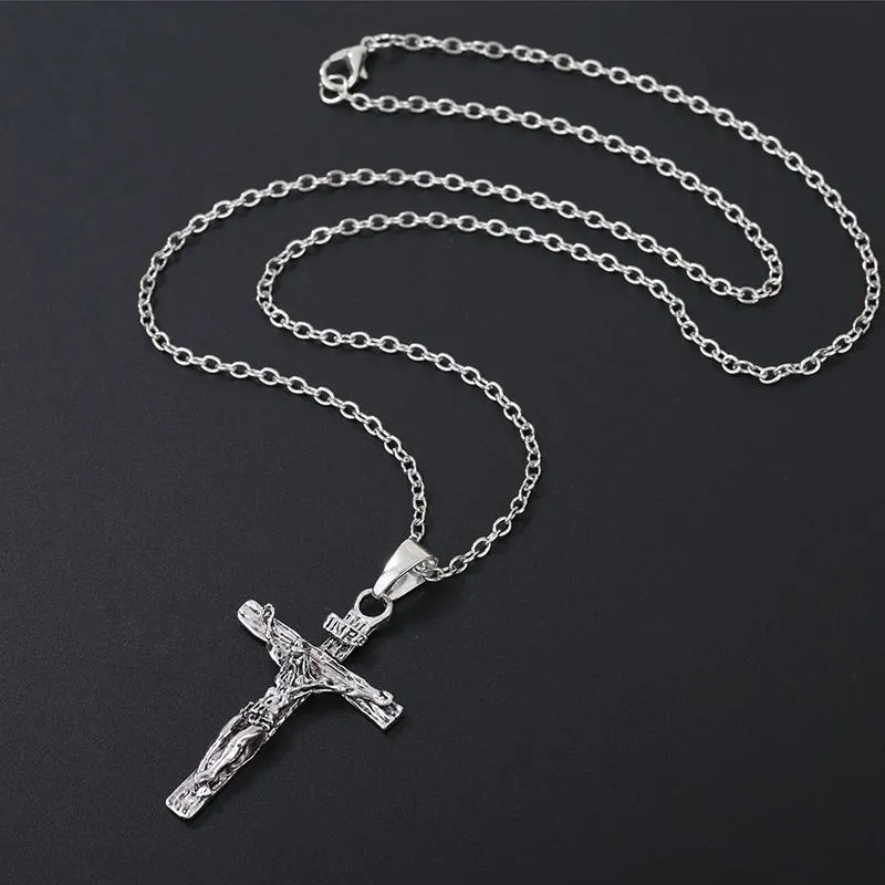 Pendentif Colliers Croix Chaîne Collier Pour Femmes Et Hommes De Luxe Mâle Hip Hop Cool Accessoire Mode Unisexe Jésus Cadeaux309f