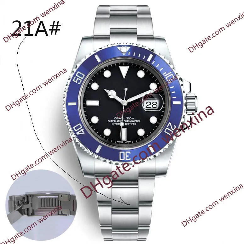 Man Watch 2813 Automatyczne 41 mm niebieskie tarcze zegarek ze stali nierdzewnej Zegarek Slajd Srebrna bransoletka ceramiczna obręcz Wodoodporna Mens343s