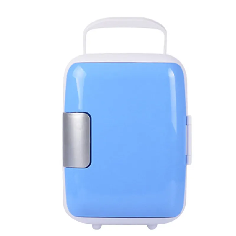 Mini 4L resfriamento e refrigerador de refrigerador de maquiagem cosmética frigideira dupla-uso para o lar geladeiras de carro