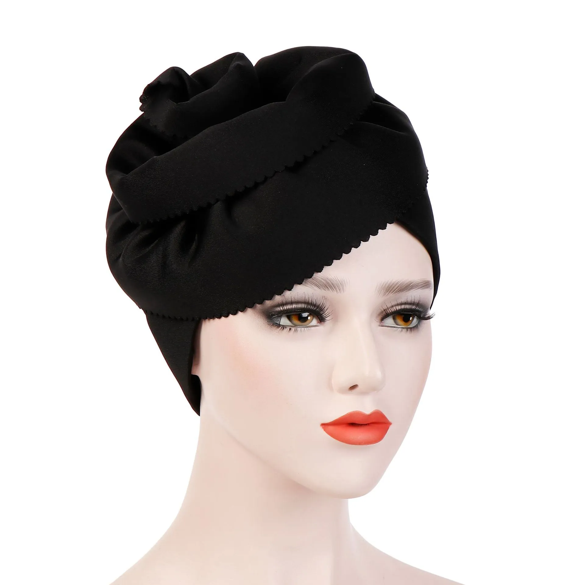 2021 mode fleurs musulman Turban couleur unie femme indienne enveloppement tête Hijab casquettes prêt à porter intérieur Hijabs Bonnet