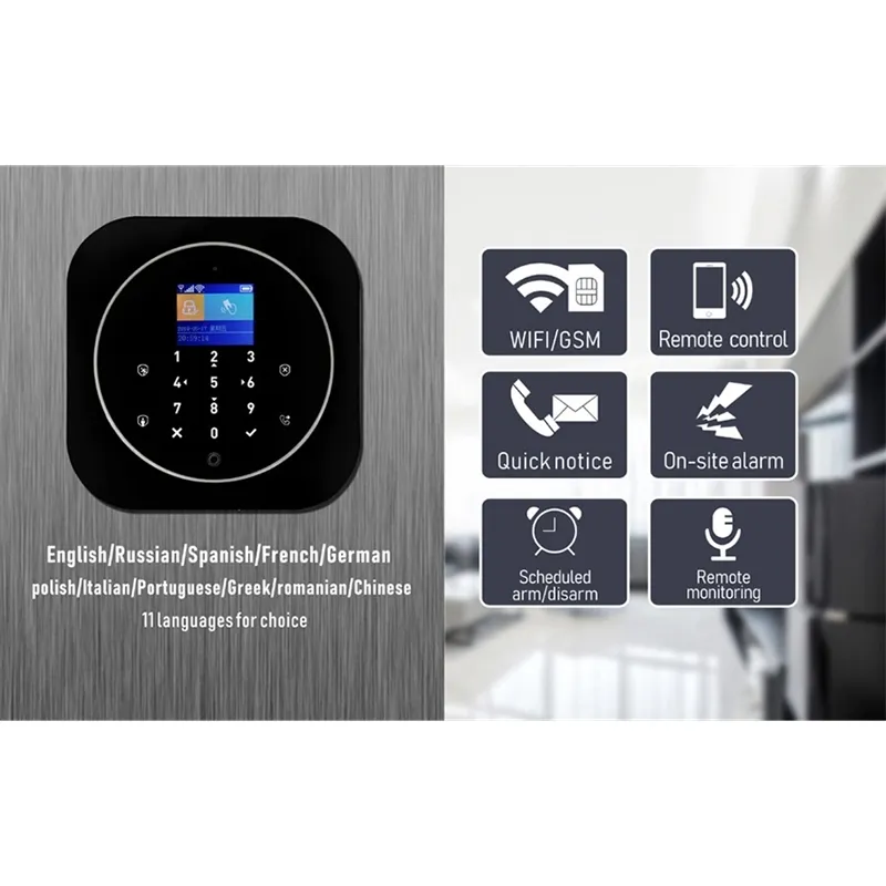 Sgooway Touch-Tastatur Tuya Smart Life WIFI GSM Sicherheitsalarmsystem drahtlos mit IP-Videokamera Alexa Google Home