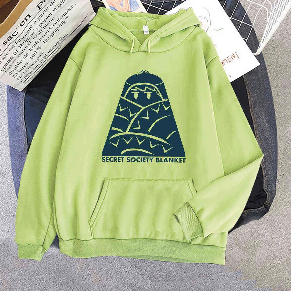 Kawaii Sweat à capuche surdimensionné Anime Yuru Laid Back Camp Sweatshirt Vintage Harajuku Streetwear Femmes Printemps et Automne Unisexe Colors12 210825