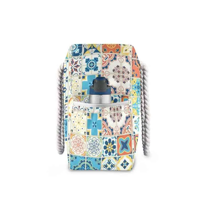 Сумка для покупок, женская сумка для пляжа, средиземноморский стиль водонепроницаемый летняя сумочка, большая ручка, голографическая сумочка EN 220310