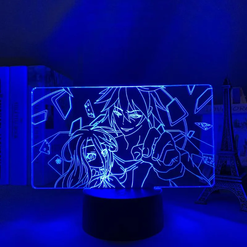 Luzes noturnas sem vida de jogo Light Light for Kids Bedroom Decor Nightlight Birthday Birthday Borno de cama Tabela 3D Lâmpada Anime3502