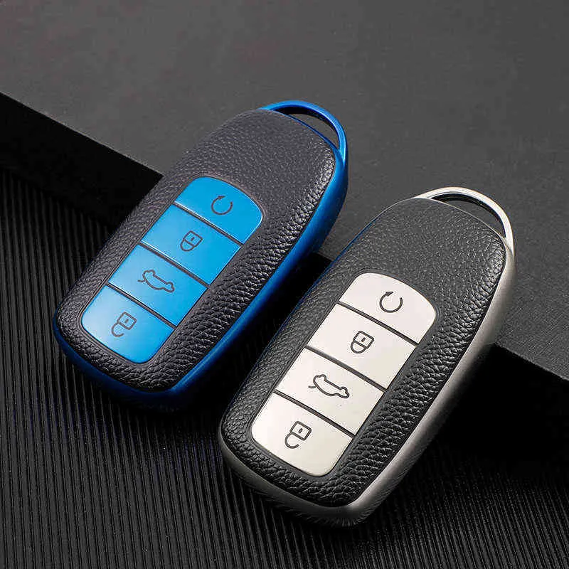 Car Key Case For Chery Tiggo 8 Pro 2021 New Soft TPU Car Key Case 4 Buttons Remote Control Protect Cover Accessories TPU7068308