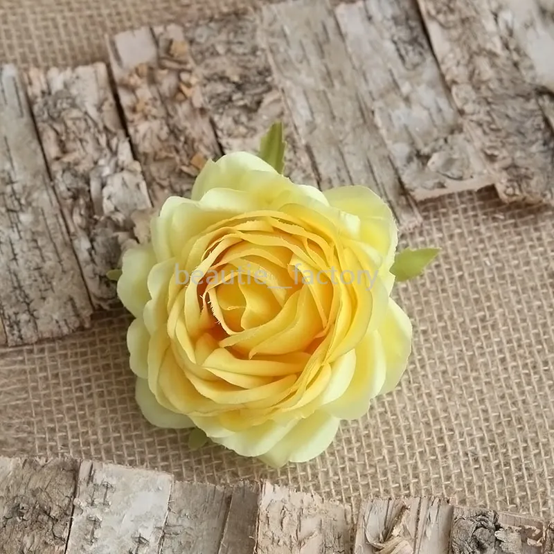 9CM Artificial Multi-layered Rose Heads Decorative Flower Silk Fake Bulk Wedding Flowers Room Home Table Decoration251S