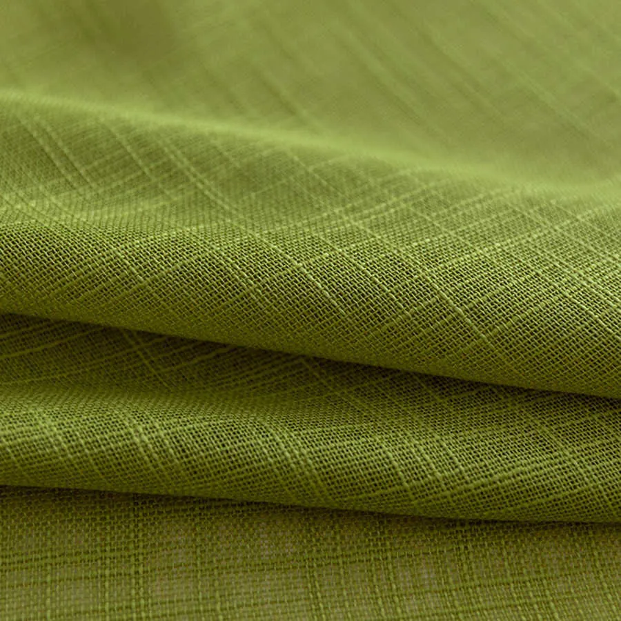 American Country Style Green Bawełna Flax Curtain Sheer FBRICS Okno Leczenie Zasłony do salonu Cortina Tulle My328-30 210712