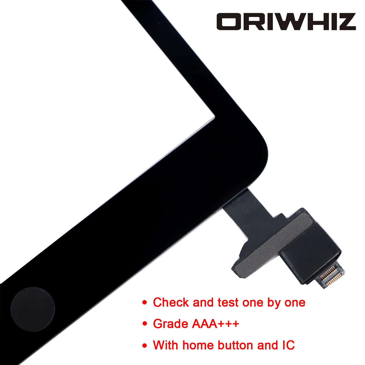 Pekskärm för iPad Mini 1 2 Digitizer Assembly IC Home Button Flex Cable + Adhesive Sticker