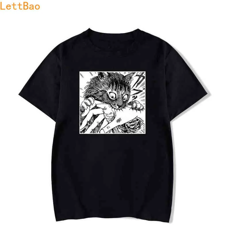 Tomie Junji Ito T-Shirt Männer Unisex Anime Cartoon Design Männer T-shirt Homme Sommer Tops Kurzarm Baumwolle Vintage Stil T-shirt y220208