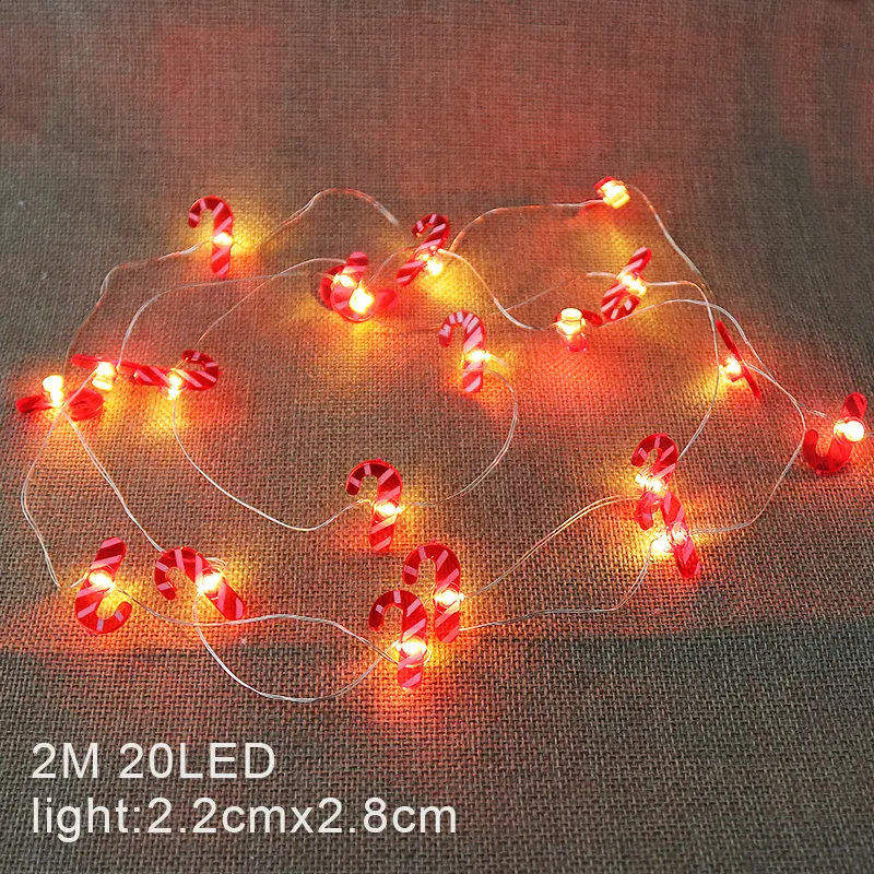 2m 20 LED lights mini christmas fairy battery light tree xmas decor for home gifts year Y201020