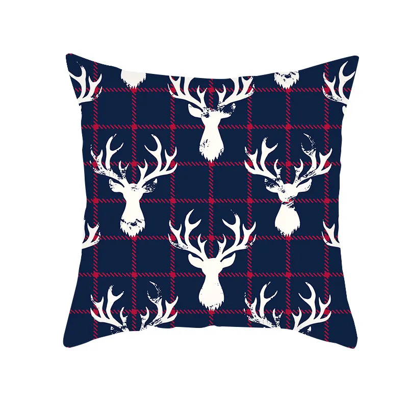 Christmas Pillow Case Plaid Poduszki Pokrywy Peach Blossom Drukowane Xmas Dekoracja Wyposażenie domu