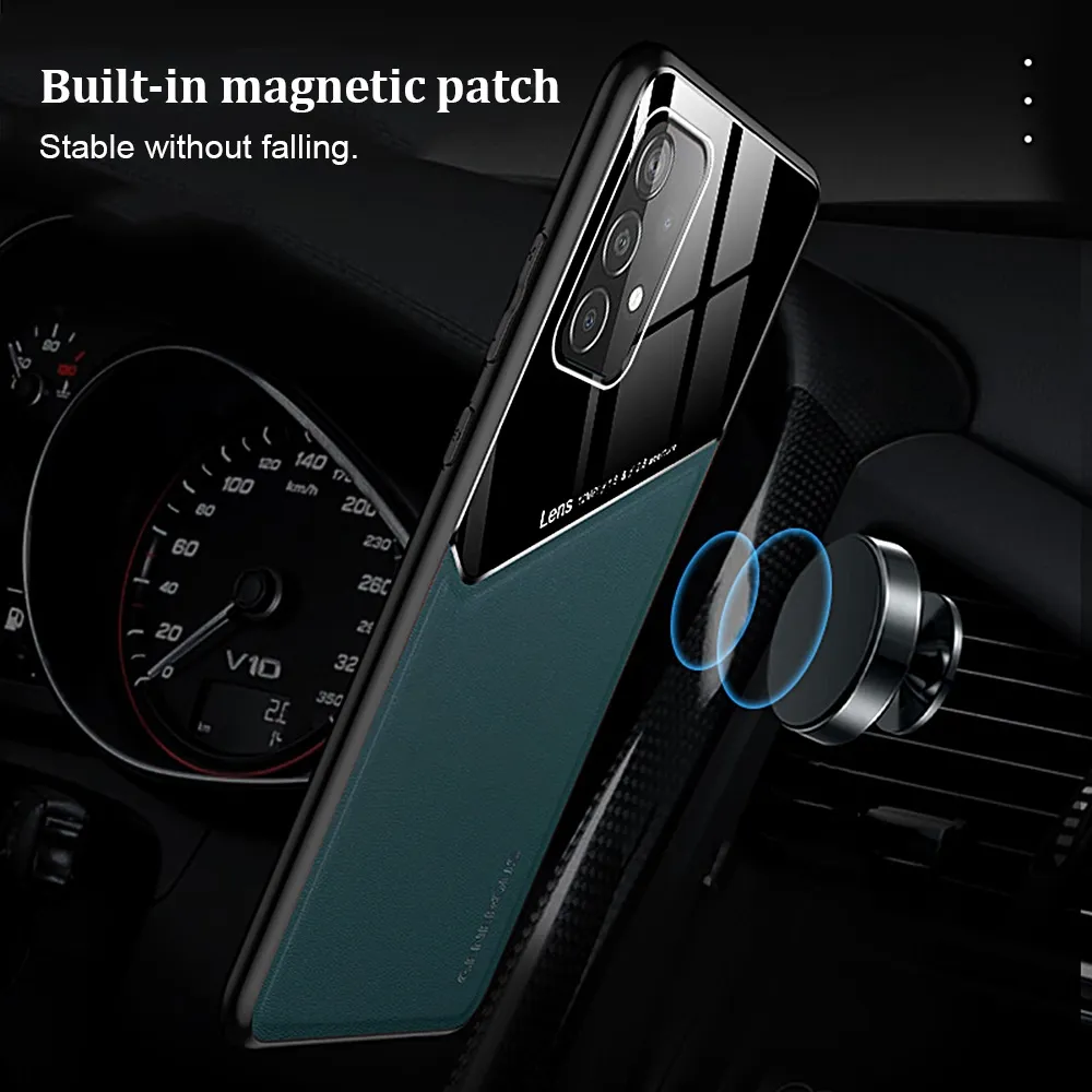 Custodia magnetica telefono con supporto magnetico auto in silicone di lusso Samsung Galaxy A 72 52 A32 A42 A12 S21 S20 Ultra Plus A72 A52 Cover in pelle18982686642