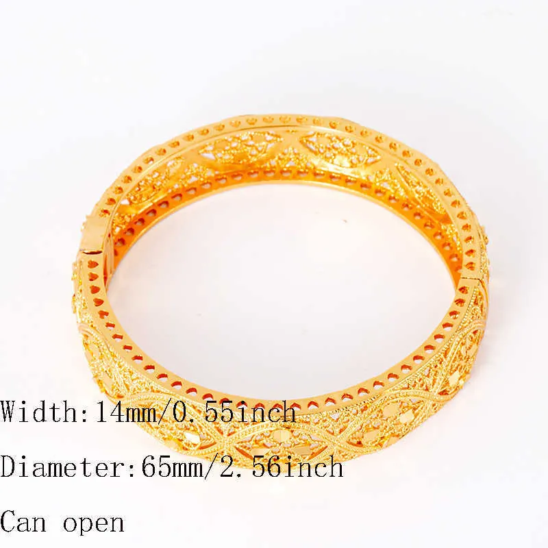 14mm Bola de Cobre Etiópia BraceletsBangles Braceletes Indianos Dubai Bangles para Mulheres Árabe Bangles Bridal Jóias Q0719