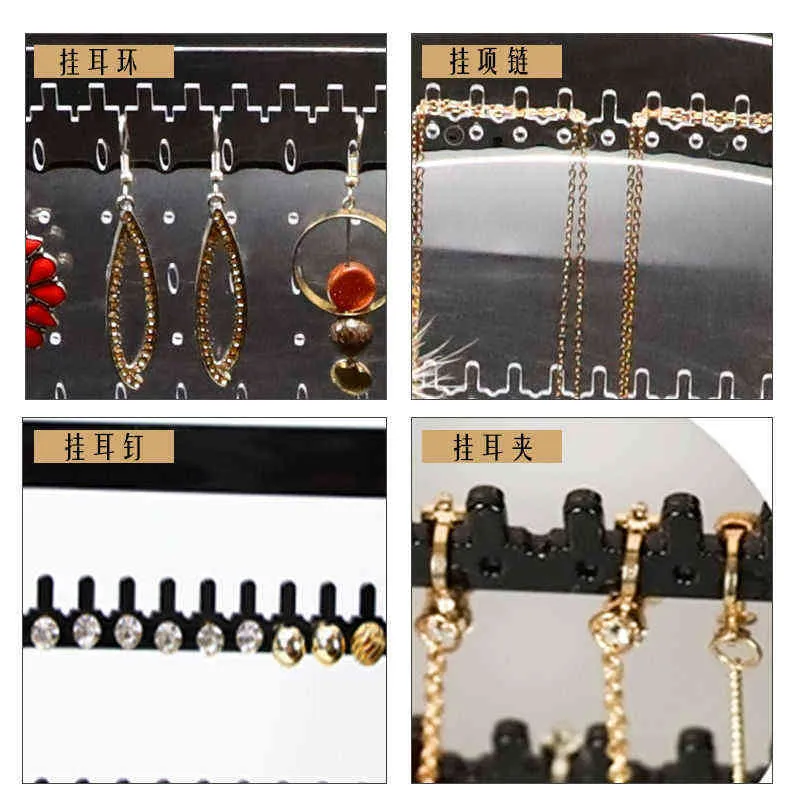 Storage Organizer Jewelry Box Earring Display Stand Bracelet Necklace Rack Flannel Drawer Type Large Capacity 211102
