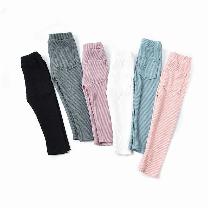 Boys And Girls Big Pp Pants Trendy Threaded Cotton Thick Pocket Leggings Toddler Casual Baby Outer Wear 210625