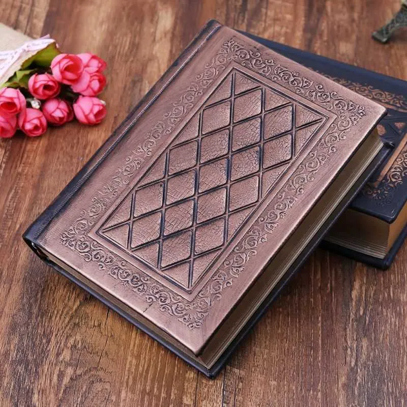 Leather Retro Vintage Diary Journal Notebook Blank Hard Cover Sketchbook Paper Stationery Travel School Sdudent Gifts 210611