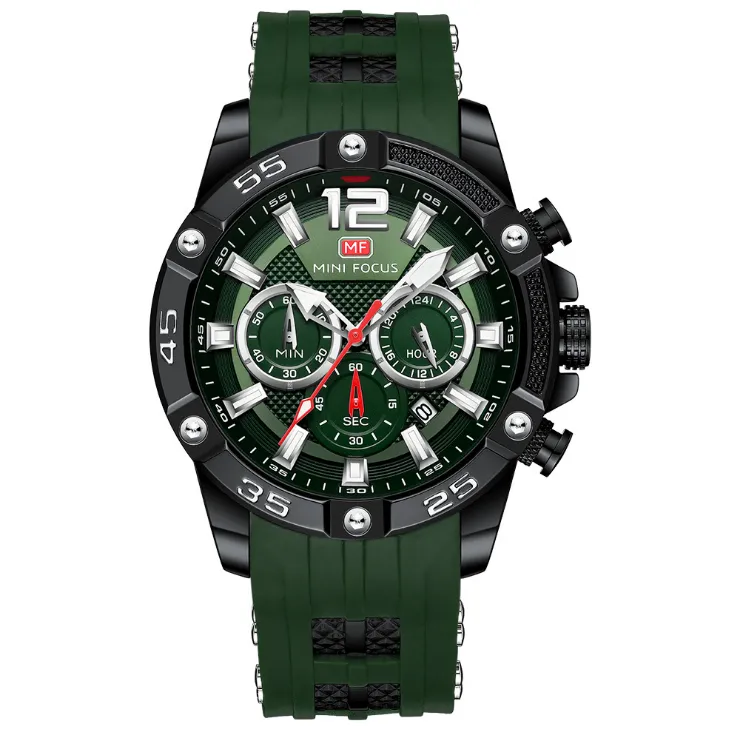 Ao ar livre mini foco multifuncional luminoso dial quartzo relógios masculinos relógio moda esporte silicone banda relógios de pulso com trabalho sub244n