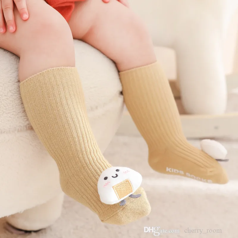 Çocuklar 3D Karikatür Çizgi Çorap Sonbahar Kış Bebek Çerezler Bebek Şişeleri Pirinç Topları Bebek Çorap Yürüyor Kaymaz Gevşek Çorap D041