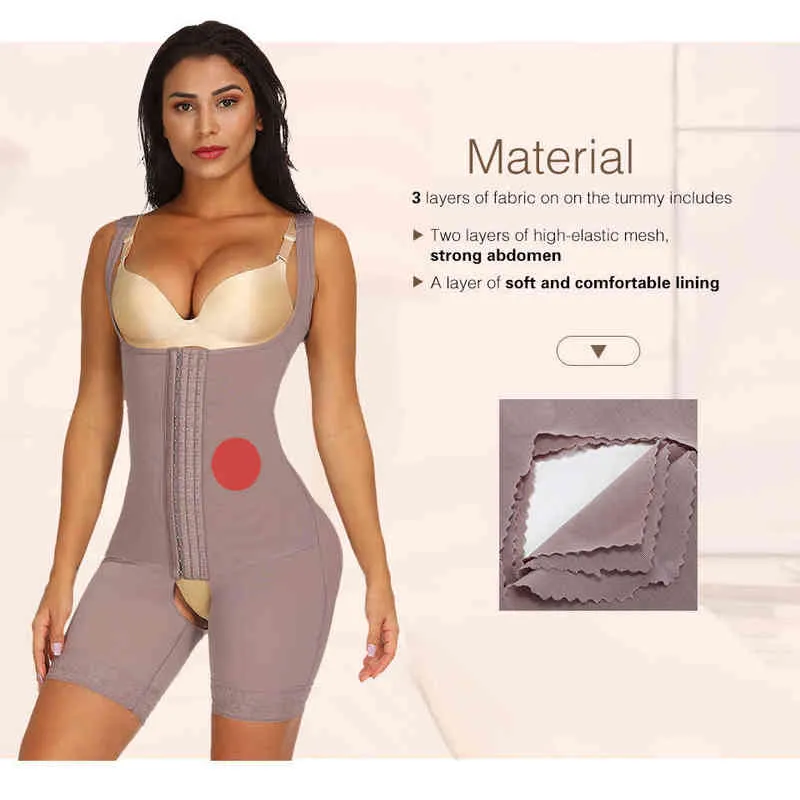 Volledige Body Shaper Colombiaanse Reductive Girdles Taille Trainer Corset Shapewear Bodysuit Afslanken Ondergoed Post Liposuctie 220104