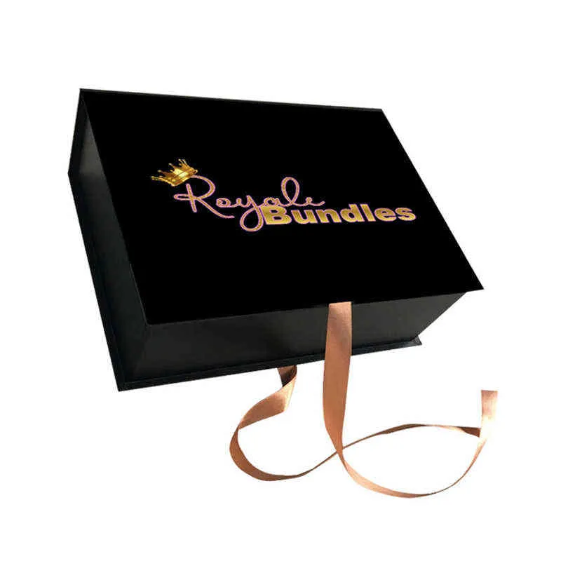 Dostosowany Glitter Karton Paper Box Luksusowy Magnes Pakiet Rozszerzenie Włosów Pudełka do pakowania do Peruka Dress Buty Opakowania H1231