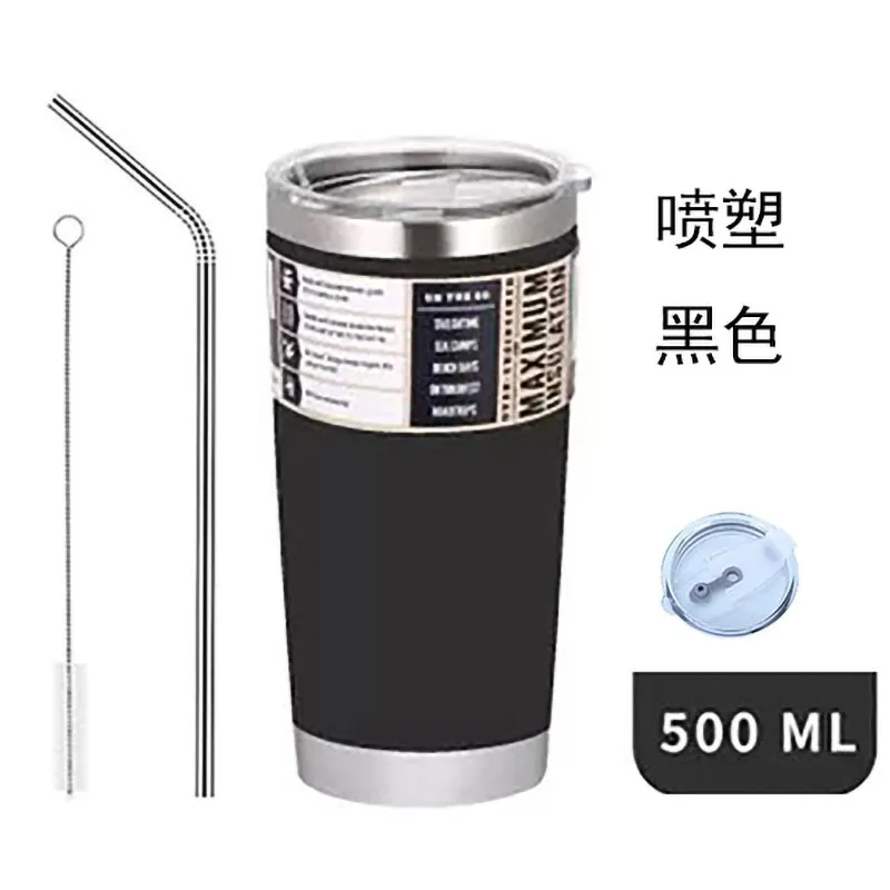 Tasse de café de bouilloire d'isolation thermique de bouteille d'eau avec la fuite portative de fiole de vide de voiture d'acier inoxydable de paille