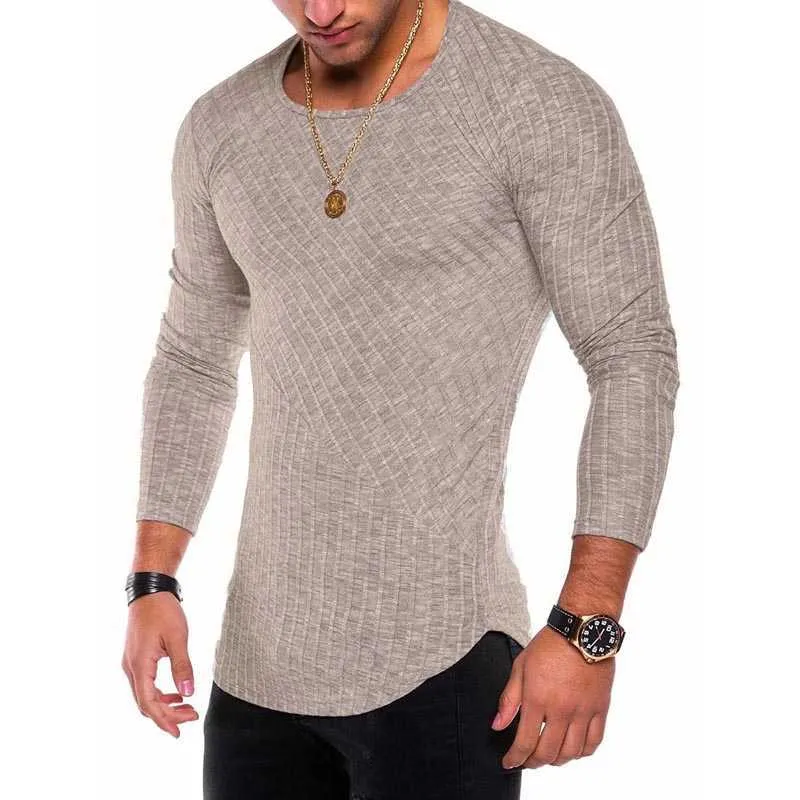 Plus Size S-4XL Slim Fit Trui Mannen Lente Herfst Dunne O-hals Gebreide Pullover Mannen Casual Solid Mens Sweaters Pull Homme 211006