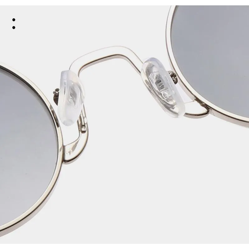 Okulary przeciwsłoneczne okrągłe punkowe punkowe mężczyźni designerka marki małe okrągły okulary słoneczne vintage metalowa rama jazdy 9-bls9301 238d