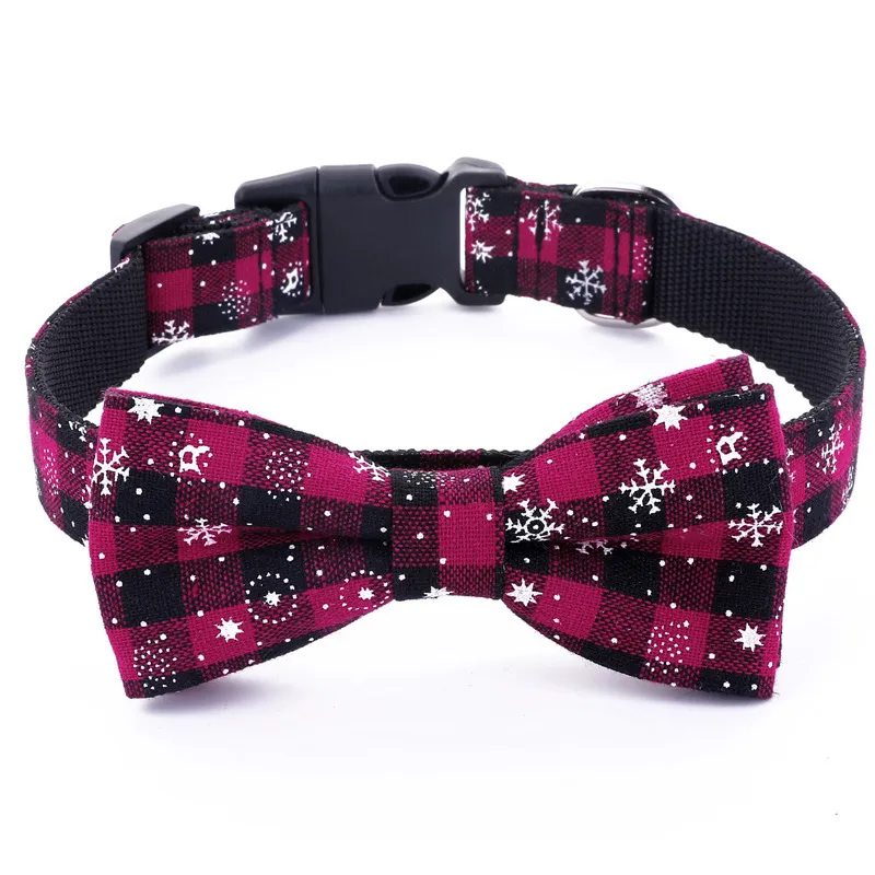 Dogs accessories Christmas Dog Collar snowflake bow pet collars9452057