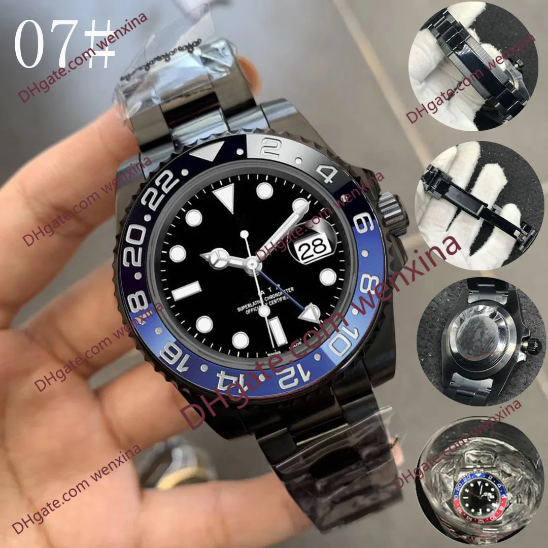 15 Hoogwaardig horloge 40 mm kleine wijzer apart verstelbaar zwart automatisch 2813 roestvrij staal montre de luxe waterdicht heren 257l