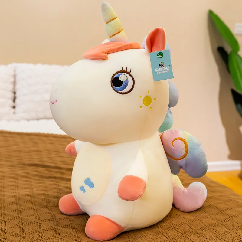 Unicorn peluş oyuncaklar sevimli doldurulmuş hayvanlar bebek çocuklar yetişkin yumuşak yatak odası ev dekorasyon çocuk doğum günü hediyeleri9162086