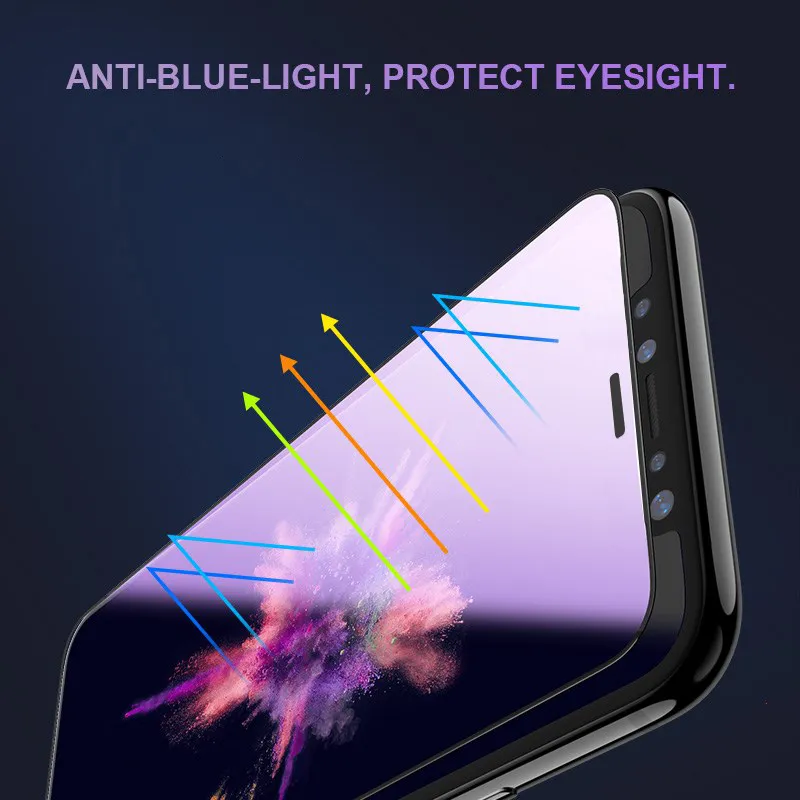 10D Gehard Glas Voor Iphone 13 12 Mini 11 Pro Xs Max Xr X Screen Protectors Anti Blauw Licht Film6014616
