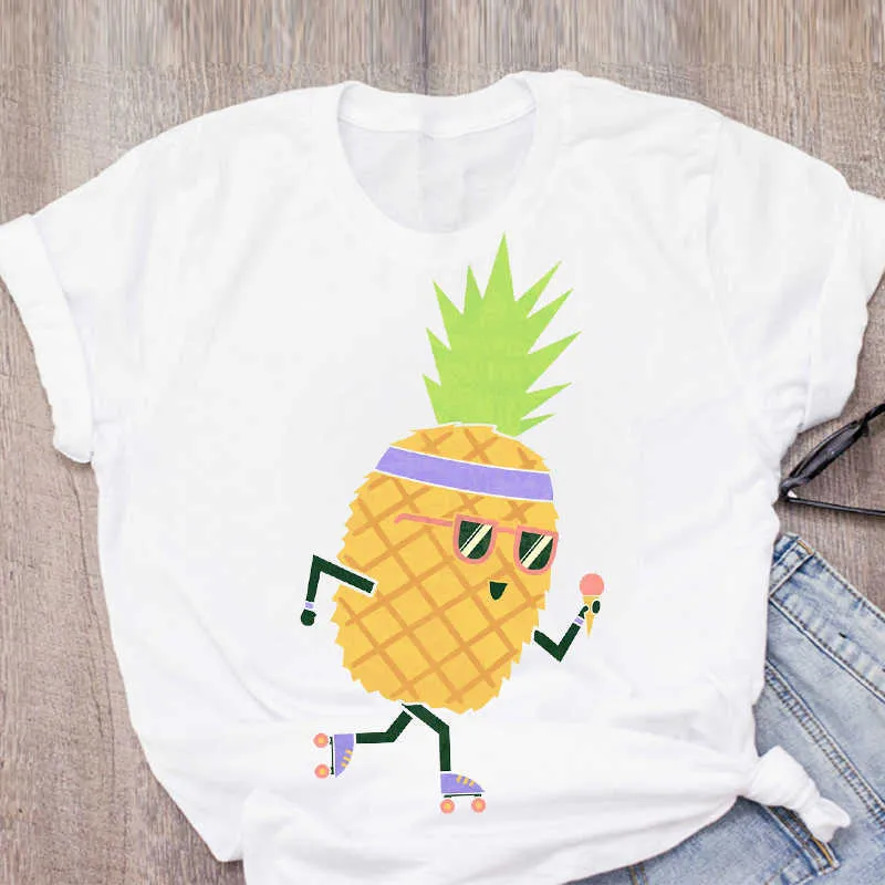 Women Graphic Watermelon Pineapple Printed Fruit Short Sleeve Summer Lady Tops T-Shirt Shirt Womens Clothing Tee Female T Shirt X0527