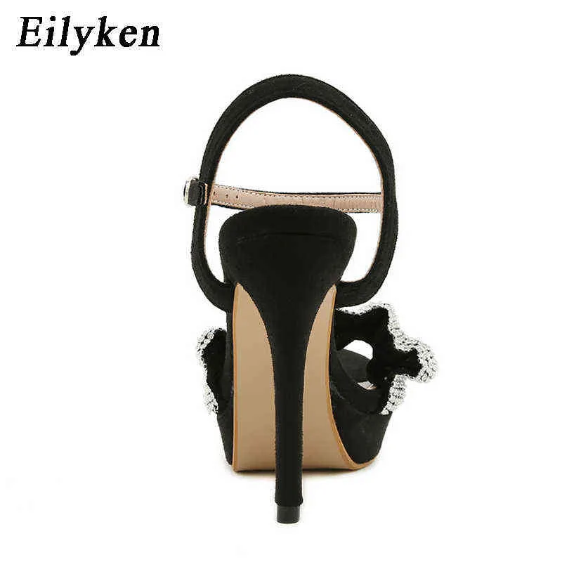 الصنادل Eilyken-Sandalias دي Plataforma Plisadas Con Diamantes de Imitación الفقرة موهير Zapatos de Tacón Ultra Alto Con Hebilla Y Correa Para Fiesta 220310