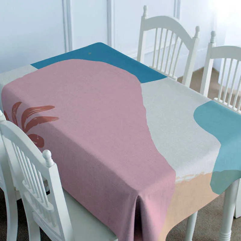 Morandi Color Matching Restaurant Creative Mantel Sala de estar Café cuadrado Impermeable 210626