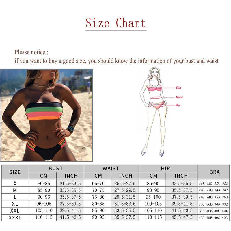 Women Swimsuit Bikini Set Arrival Plus Size Bandage Bathing Suit Female Swimwear Sets Striped Swim Beach Wear 210629