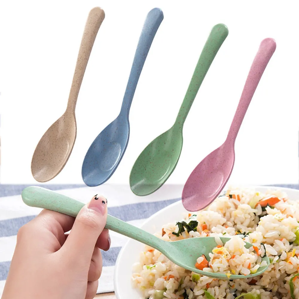 Kitchen Accessories wheat straw Spoon Portable High Quality Eco friendly tableware Restaurant6978067