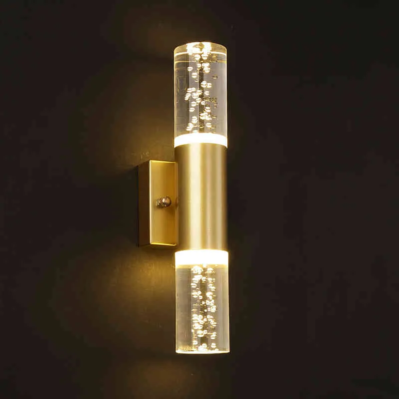 الفقاعة الأكريليك الحديثة 6W LED مصباح الجدار الأسود الذهب AC100-240V تأثير الكريستال الغرور ضوء الشمع