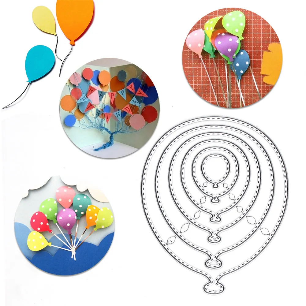 Palloncini Fustelle in metallo Stencil Fustellato Scrapbooking Timbri artigianali Realizzato con materiali durevoli e design unico