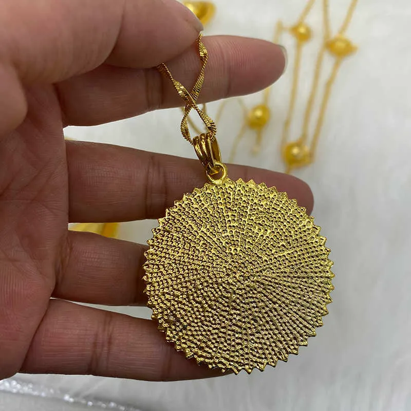 Äthiopische Schmucksets für Frauen Gold Dubai Habesha Schmuck mit Haarnadelkopfkette Afrikanische Brauthochzeit Geschenkhalsbänder 210720