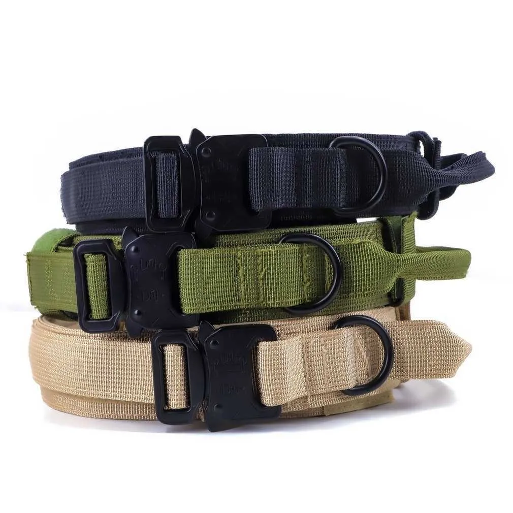 Kołnierz Dog Regulowany Outdoor Training Pas Pet Collar Materiały Multiple Funkcje Uchwyt sterujący Dog Collar 211006