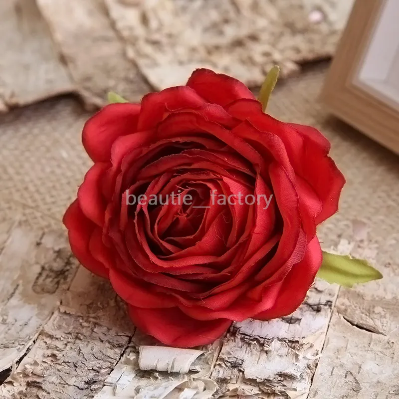 9 cm sztuczne wielowarstwowe głowice róży dekoracyjne kwiaty jedwabne fałszywe luzem kwiaty ślubne pokój stół domowy 267s