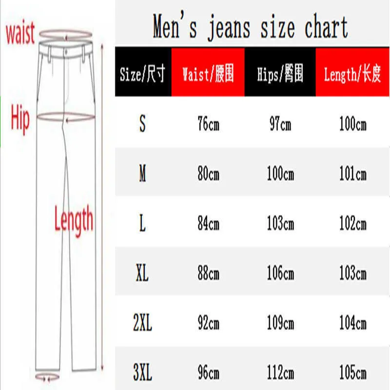 Masculino Skinny Rasgado Jeans Slim Moto Skinny Lápis Calças Lateral Listra Impressão Jeans 2021streetwear Jogging Denim Traje S - 3xL X0621